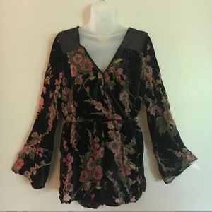 Band of Gypsies Burnout Velvet Romper